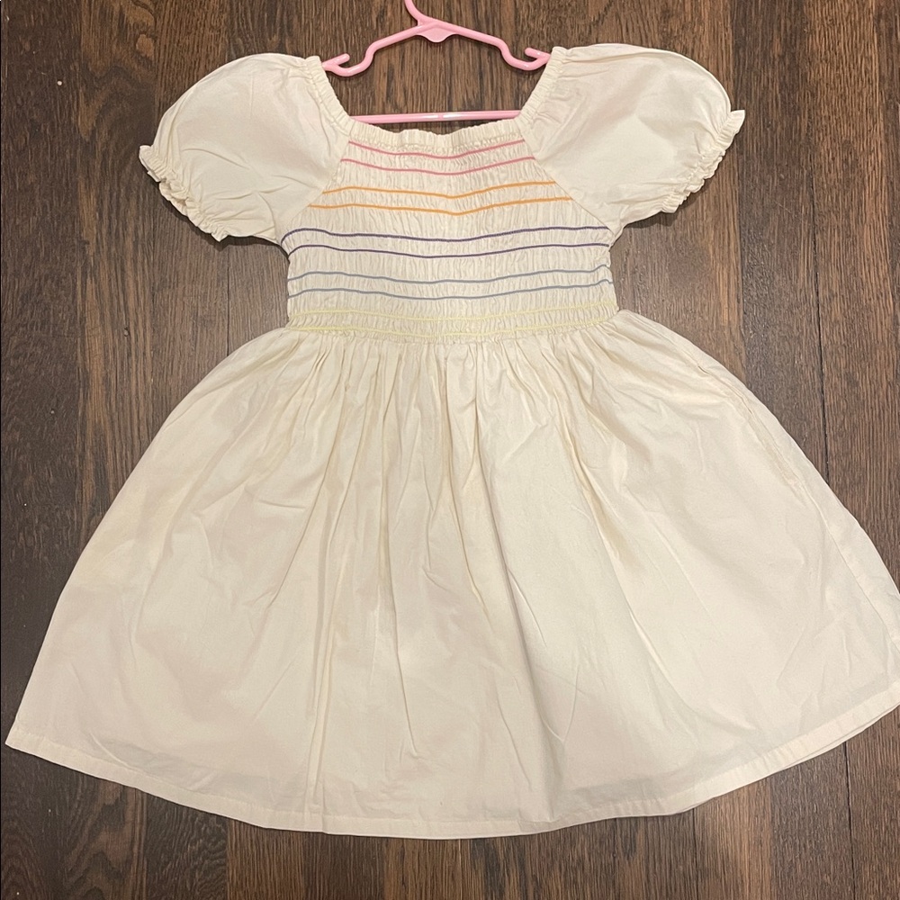 Hannah Anderson Puff Sleeve Poplin Smocked Dress with Pockets